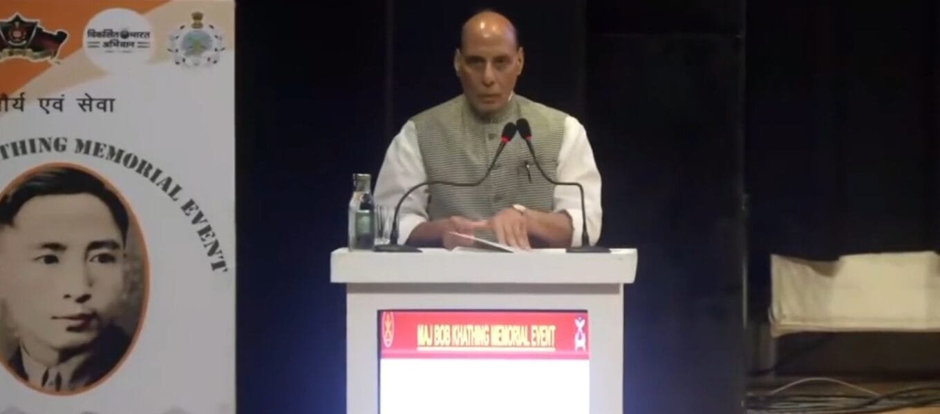 Defence Minister Rajnath Singh addresses 5th edition of Major Bob Khathing Memorial event at Delhi Cantt