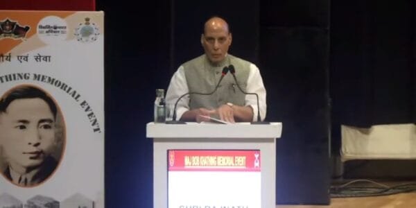 Defence Minister Rajnath Singh addresses 5th edition of Major Bob Khathing Memorial event at Delhi Cantt