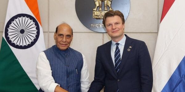 Defence Minister Rajnath Singh held a meeting with Defence Minister of Netherlands Ruben Brekelmans in New Delhi