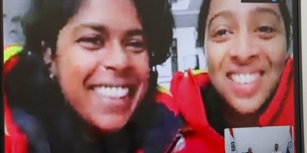 Defence Minister Rajnath Singh interacts online with women crew members of Navika Sagar Parikrama (NSP) II