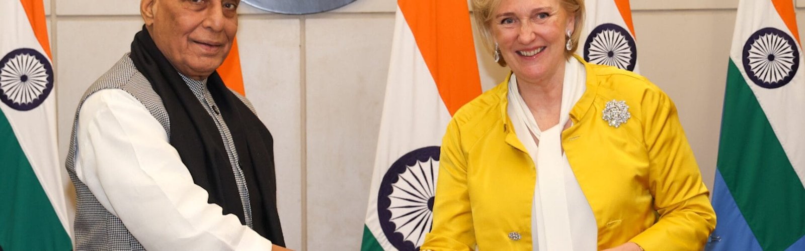 Defence Minister Rajnath Singh meets Belgian Defence Minister Theo Francken in New Delhi