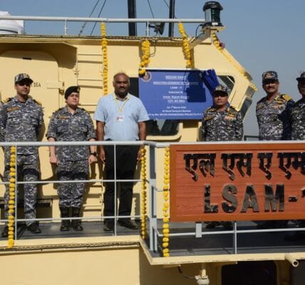 Delivery of Eighth Missile and Ammunition (MCA) Barge, LSAM 11 (Yard 79)