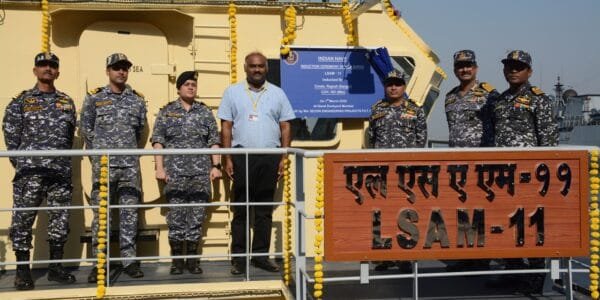 Delivery of Eighth Missile and Ammunition (MCA) Barge, LSAM 11 (Yard 79)