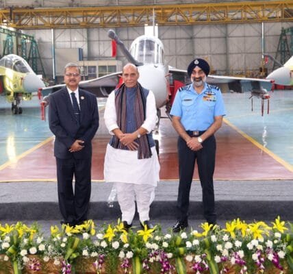 First rear fuselage for LCA Mk1A handed over to HAL by Indian private industry in presence of Defence Minister in Bengaluru
