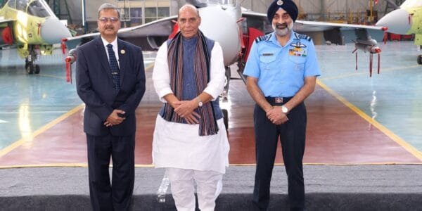 First rear fuselage for LCA Mk1A handed over to HAL by Indian private industry in presence of Defence Minister in Bengaluru