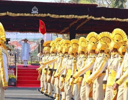 Home Minister Amit Shah today attended the CISF Foundation Day parade in Takkolam, Tamil Nadu as the chief guest