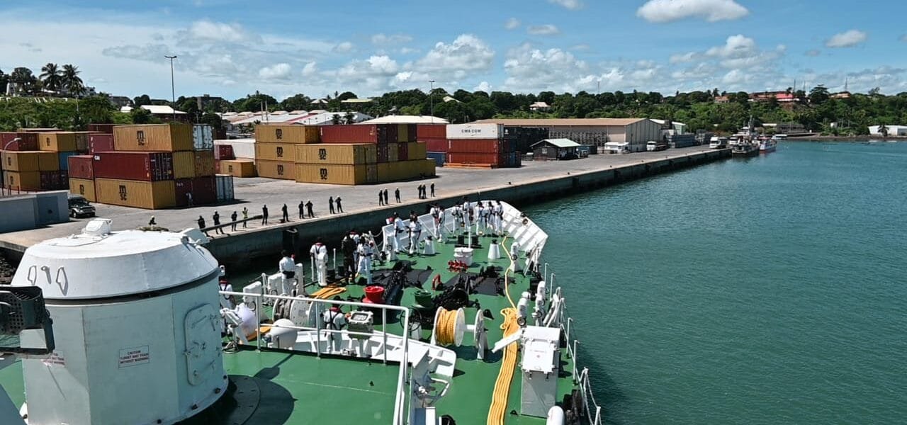 ICGS Saksham arrives at Antsiranana Port, Madagascar