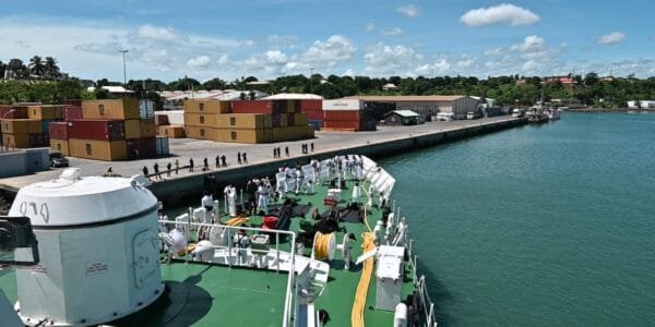 ICGS Saksham arrives at Antsiranana Port, Madagascar