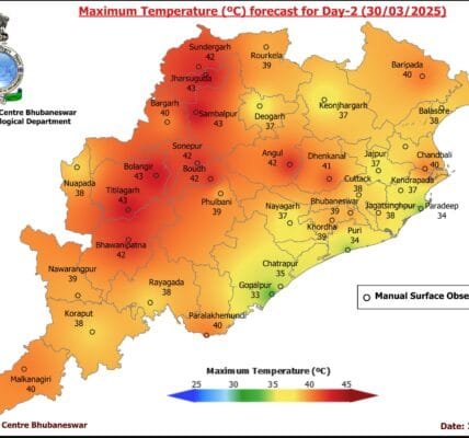 IMD issued a severe heat warning for six districts of Odisha today