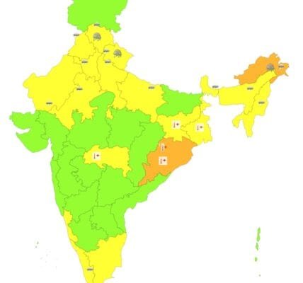 IMD predicted hot winds in Chhattisgarh, Jharkhand, Vidarbha, Ganga region of West Bengal, Telangana and some parts of Andhra Pradesh during the next two days.