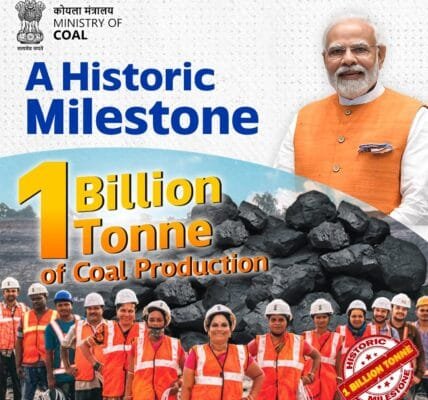 India crosses the historic figure of one billion tonnes of coal production