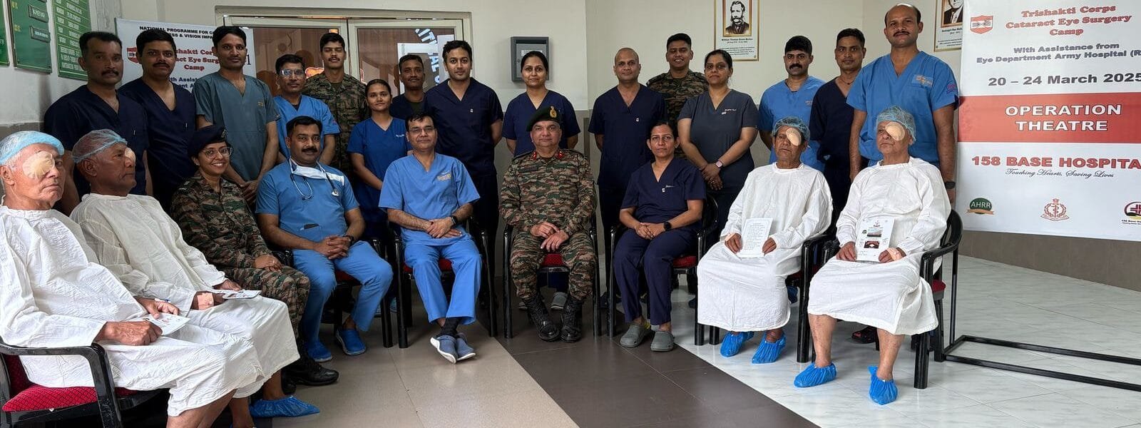 Indian Army doctors performed over 350 cataract surgeries during a five-day camp at 158 ​​Base Hospital in West Bengal