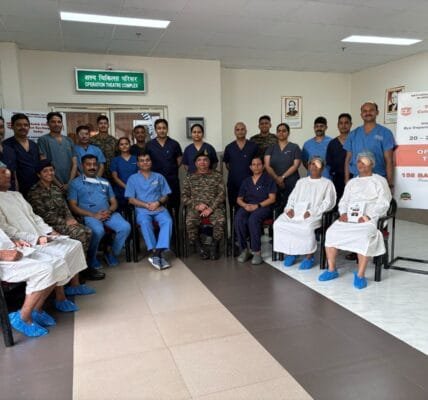 Indian Army doctors performed over 350 cataract surgeries during a five-day camp at 158 ​​Base Hospital in West Bengal