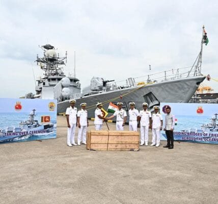 Indian Naval Ship Kuthar reached Colombo, Sri Lanka