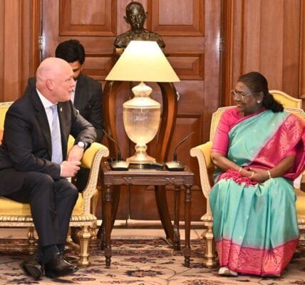 New Zealand Prime Minister Christopher Luxon met President Draupadi Murmu today