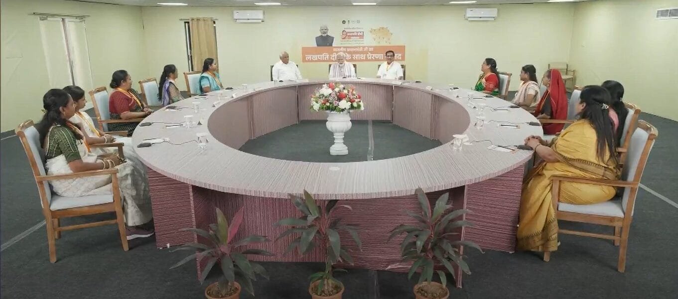PM Narendra Modi interacts with Lakhpati Didis in Navsari, Gujarat