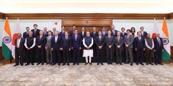 PM Narendra Modi meets a high-level delegation from Japan