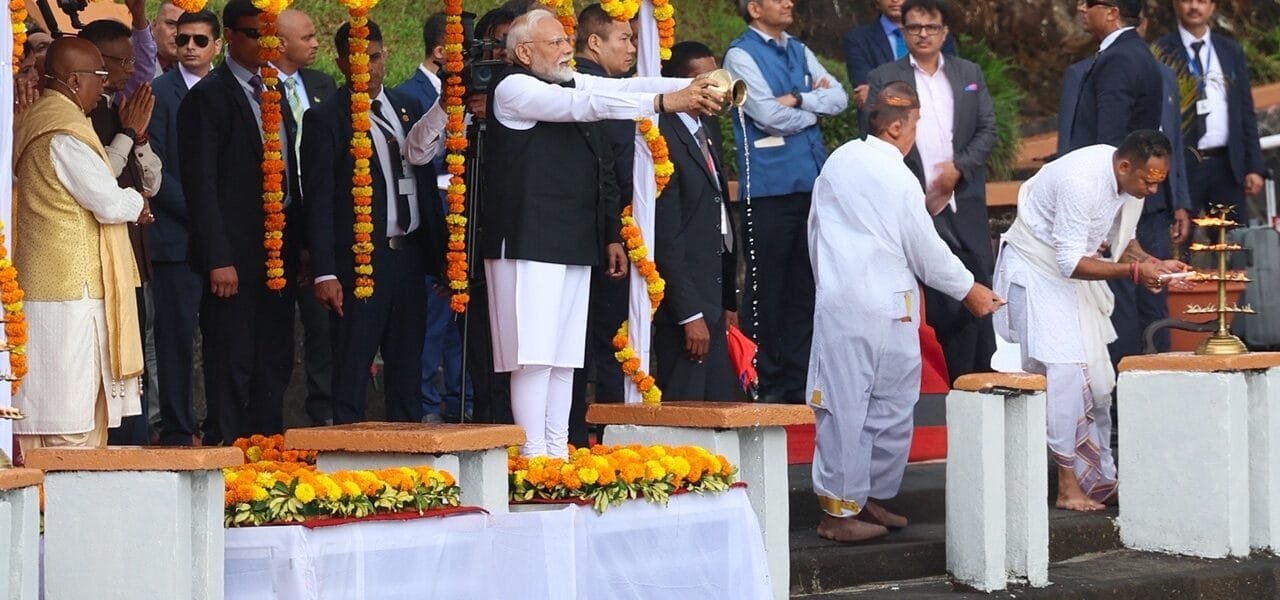 PM Narendra Modi visited the sacred Ganga Talao in Mauritius today