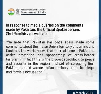 Pakistan's promotion of terrorism is the biggest obstacle to peace and security in Jammu and Kashmir MEA