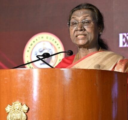 President Draupadi Murmu presented the 19th Ramnath Goenka Outstanding Journalism Awards at a function held in New Delhi today