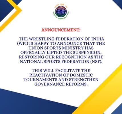 Sports Ministry lifts suspension on Wrestling Federation of India