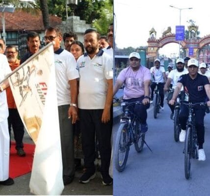 Union Minister Dr. Mansukh Mandaviya and Kerala CM Pinarayi Vijayan led the Fit India Sunday on Cycle event