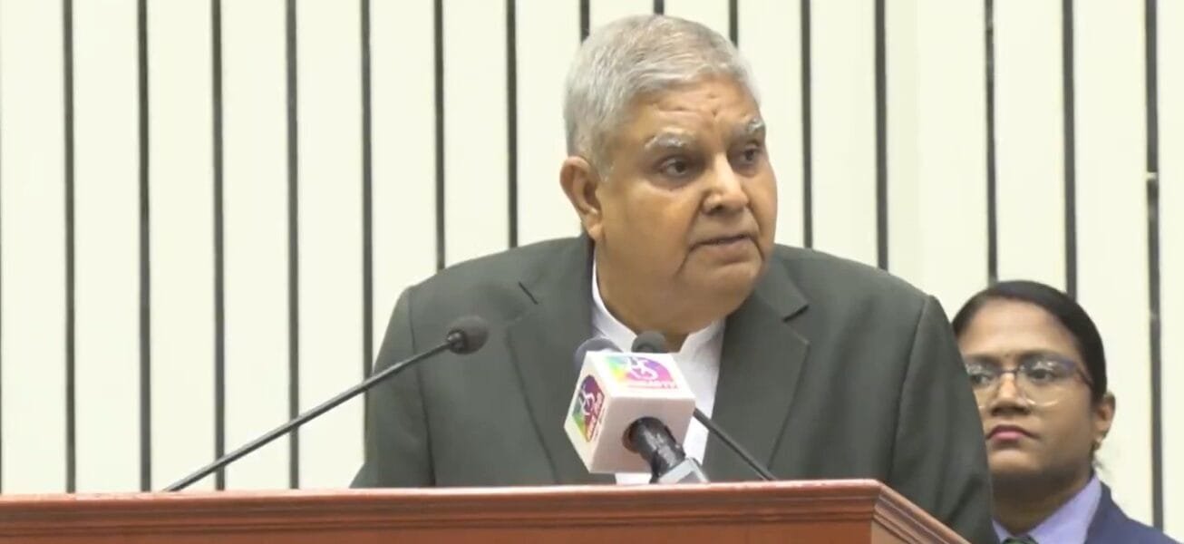 Vice President Jagdeep Dhankhar addresses the closing session of the National Conference on Environment-2025