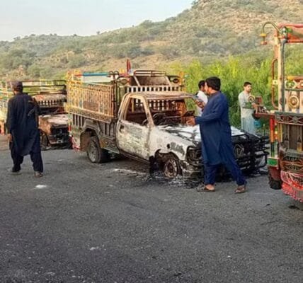 About seven people were killed and nine injured in a powerful bomb blast at the peace committee office in Pakistan's Khyber Pakhtunkhwa province