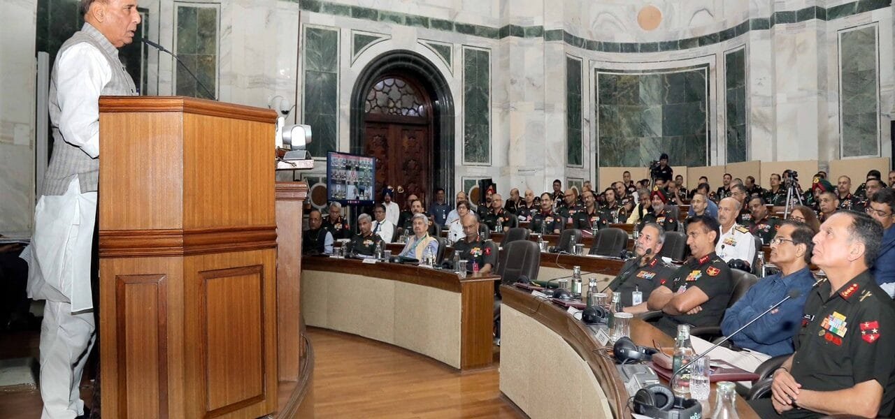 Defence Minister addresses senior leadership of Indian Army during Army Commanders' Conference