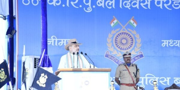 Home Minister Amit Shah attended the CRPF Day parade in Neemuch, Madhya Pradesh as the chief guest today