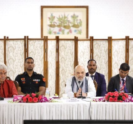 Home Minister Amit Shah chaired a review meeting on development projects in the Union Territory of Jammu and Kashmir in Srinagar today