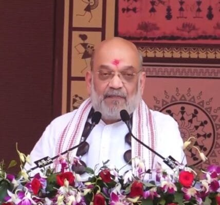 Home Minister Amit Shah today attended the closing ceremony of Bastar Pandum in Dantewada of Bastar division