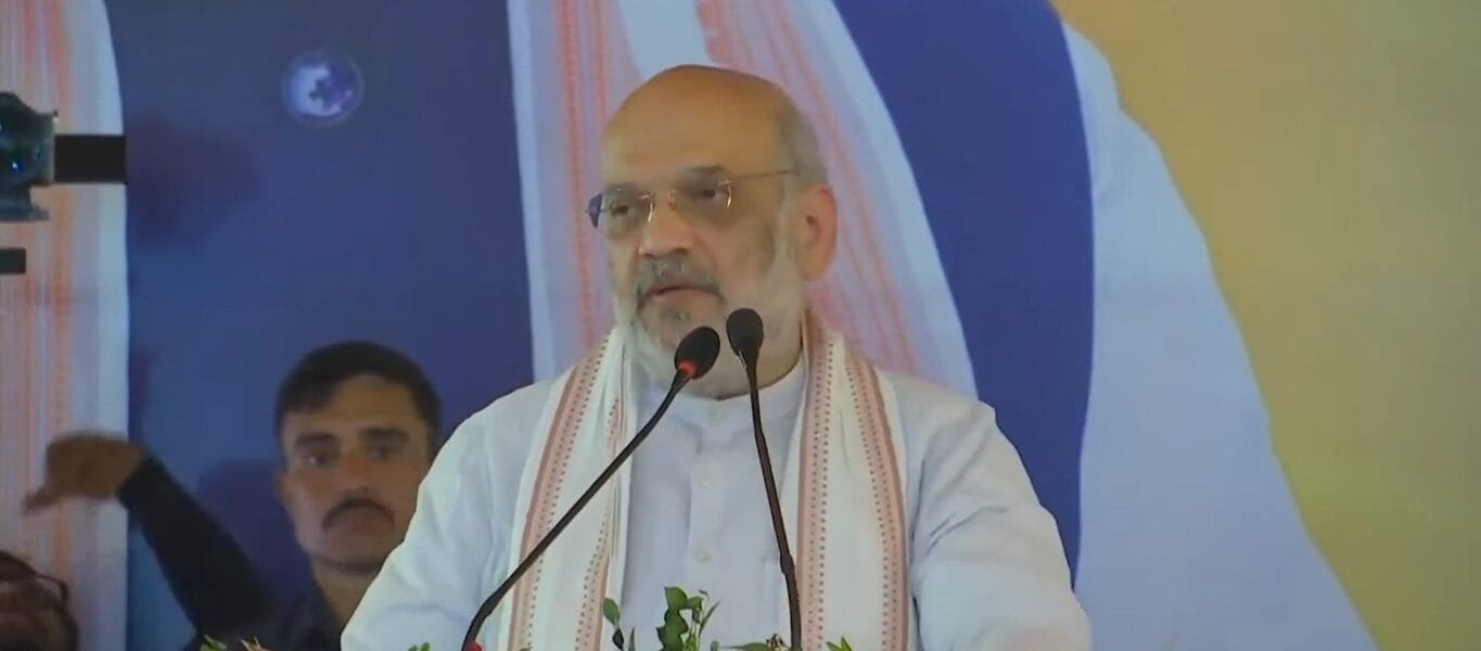Home Minister Amit Shah today participated in the Maha Purnahuti of 108 Kundiya Rudra Maha Mrityunjay Maha Yagya and Sanatan Sammelan in Rajasthan