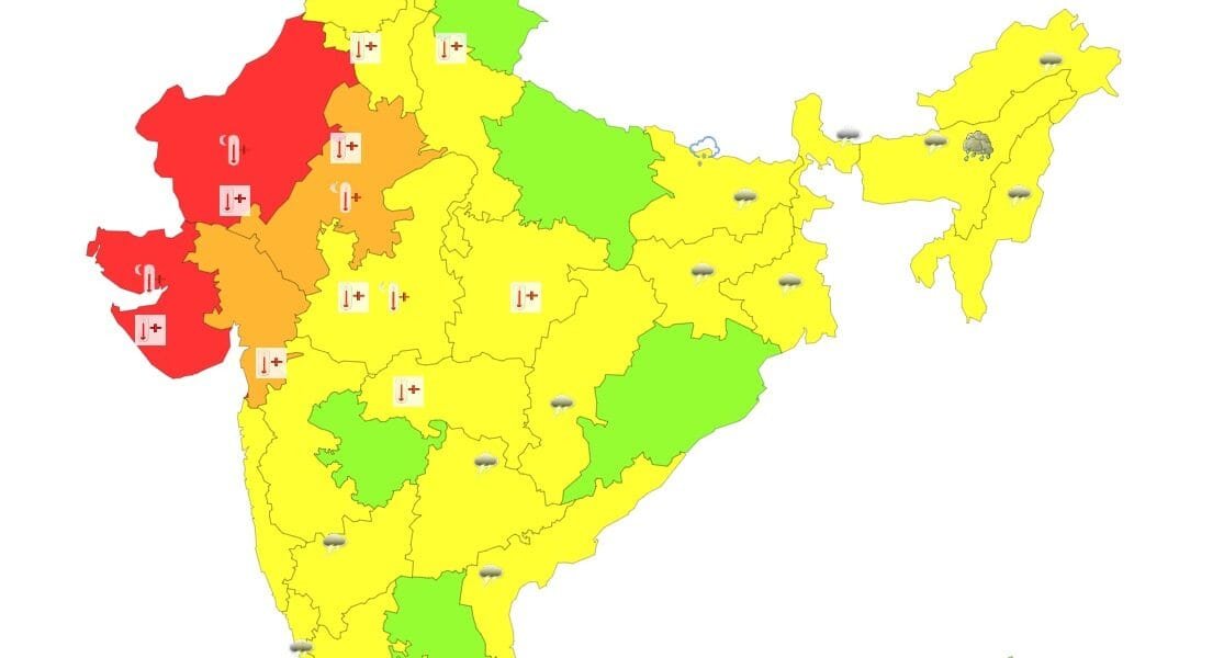 IMD issued a red alert for heat wave in some areas of Rajasthan, Saurashtra and Kutch