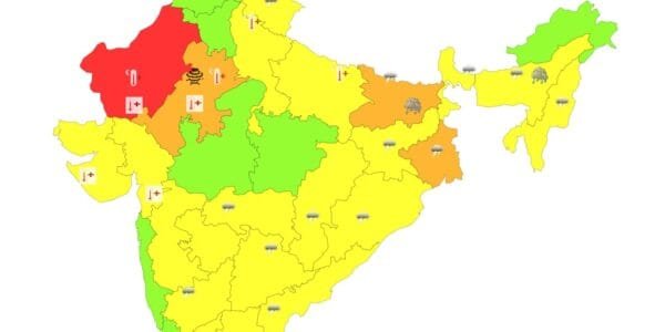 IMD issued a red alert in Rajasthan and Gujarat for the next two days