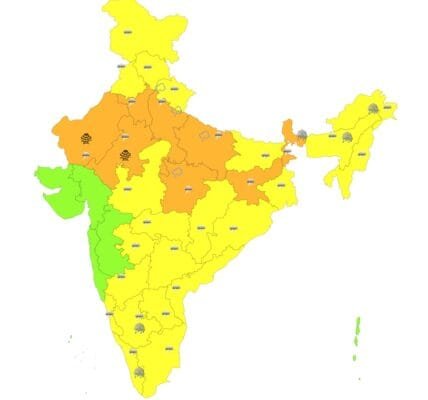 IMD issued a warning of heavy rains in Jammu and Kashmir, Haryana, Himachal, Uttarakhand, Haryana, Rajasthan, Bihar, Madhya Pradesh, Chhattisgarh and Telangana