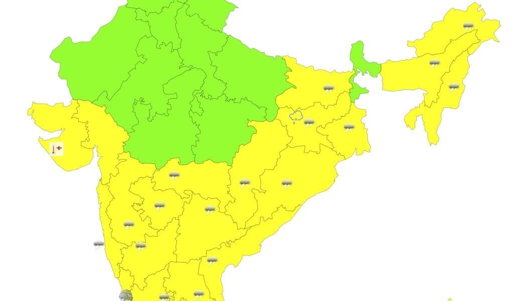 IMD predicted heavy rains in Tamil Nadu, Kerala, Karnataka and heatwaves in Rajasthan and Gujarat