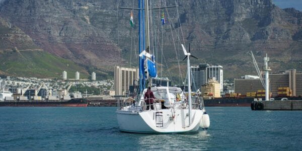INSV Tarini entered Cape Town, South Africa completing the fourth phase of Navika Sagar Parikrama II expedition