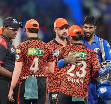 In IPL cricket yesterday, Mumbai Indians defeated Sunrisers Hyderabad by four wickets