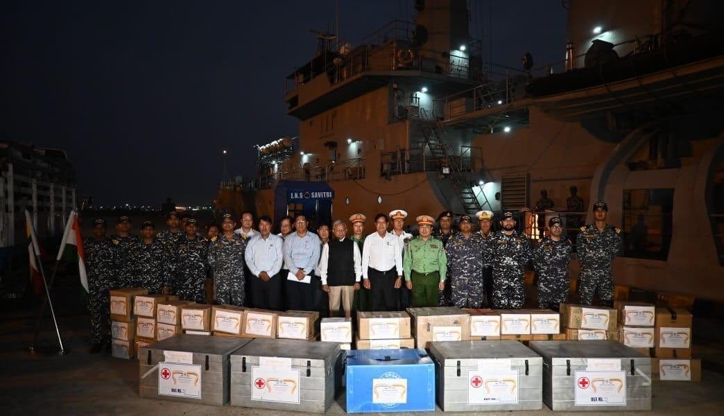 India handed over another consignment of 50 tonnes of relief material to Myanmar under Operation Brahma