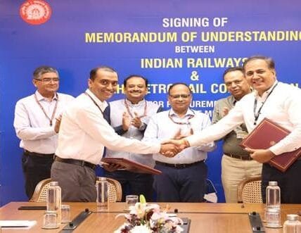 Indian Railways and DMRC sign MoU for Automatic Wheel Profile Measurement System