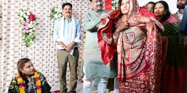 Lok Sabha Speaker Om Birla attended the wedding ceremony of the daughter of CRPF jawan Hemraj Meena, who was martyred in Pulwama