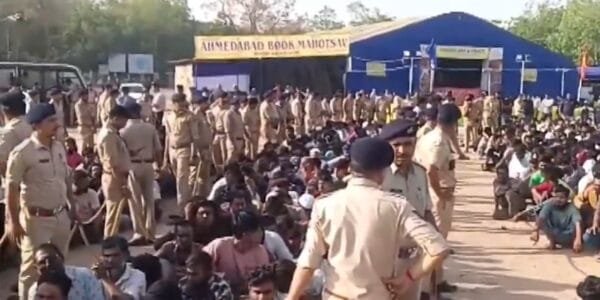 More than five hundred and fifty illegal immigrants were detained in large scale operations in Gujarat