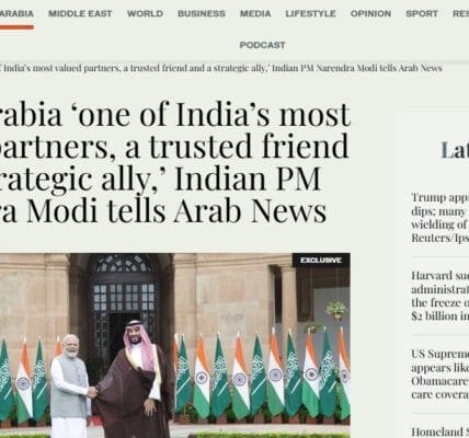 PM Modi highlights growing ties between India and Saudi Arabia in an interview with ArabNews