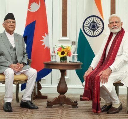 PM Modi meets PM of Nepal on the sidelines of BIMSTEC Summit