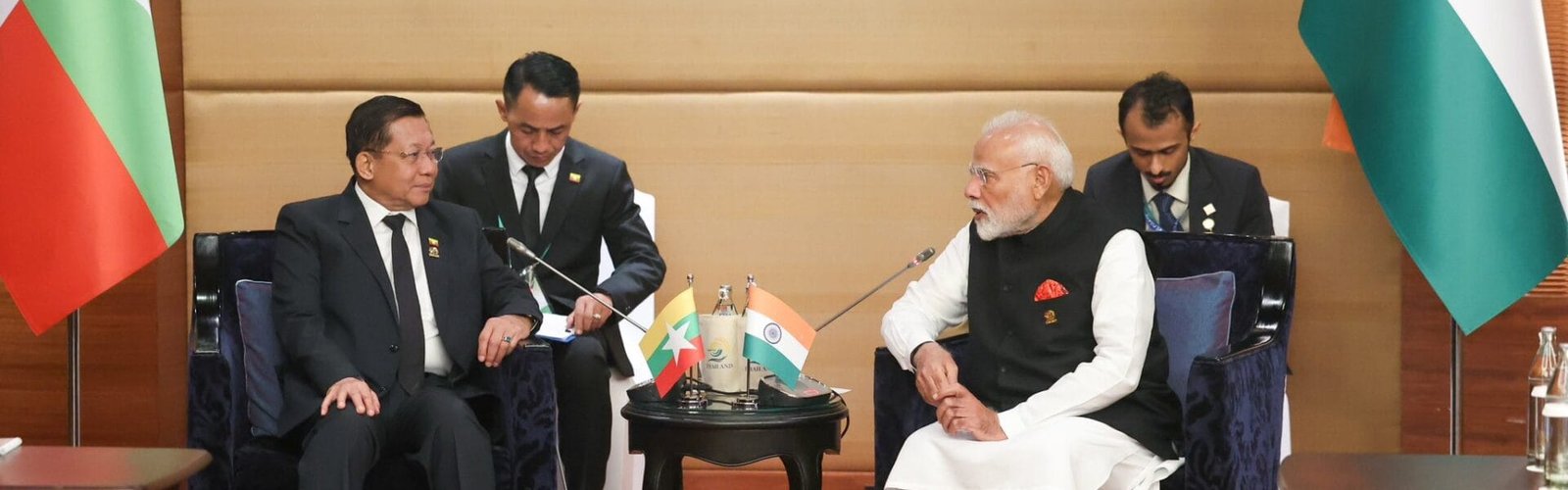 PM Modi meets Senior General Min Aung Hlaing, Chairman of the State Administration Council of Myanmar, on the sidelines of BIMSTEC Summit in Bangkok