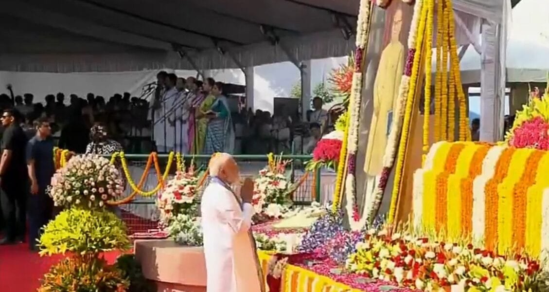 PM Modi pays tribute to Dr BR Ambedkar at Prerna Sthal in Parliament complex on Ambedkar Jayanti