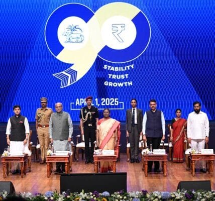 President Draupadi Murmu attended the closing ceremony of the 90th anniversary of the Reserve Bank of India in Mumbai today