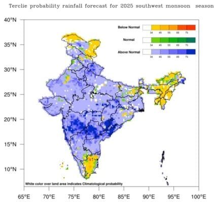 Southwest monsoon likely to be above normal in 2025 Meteorological Department's forecast for southwest monsoon