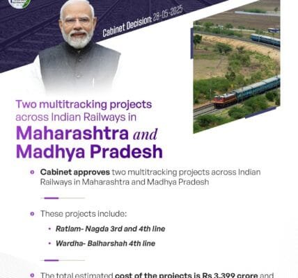 Cabinet approves two multitracking projects in Indian Railways in Maharashtra and Madhya Pradesh